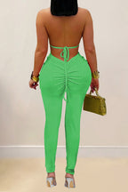 Casual Halter Backless Jumpsuit Lavish Daily
