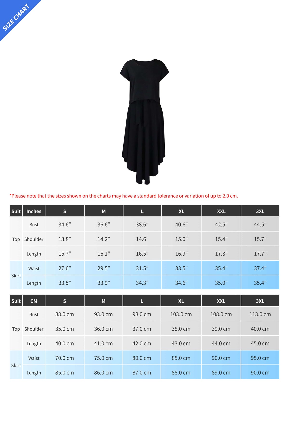 Solid Top & A-Line Midi Skirt Lavish Daily