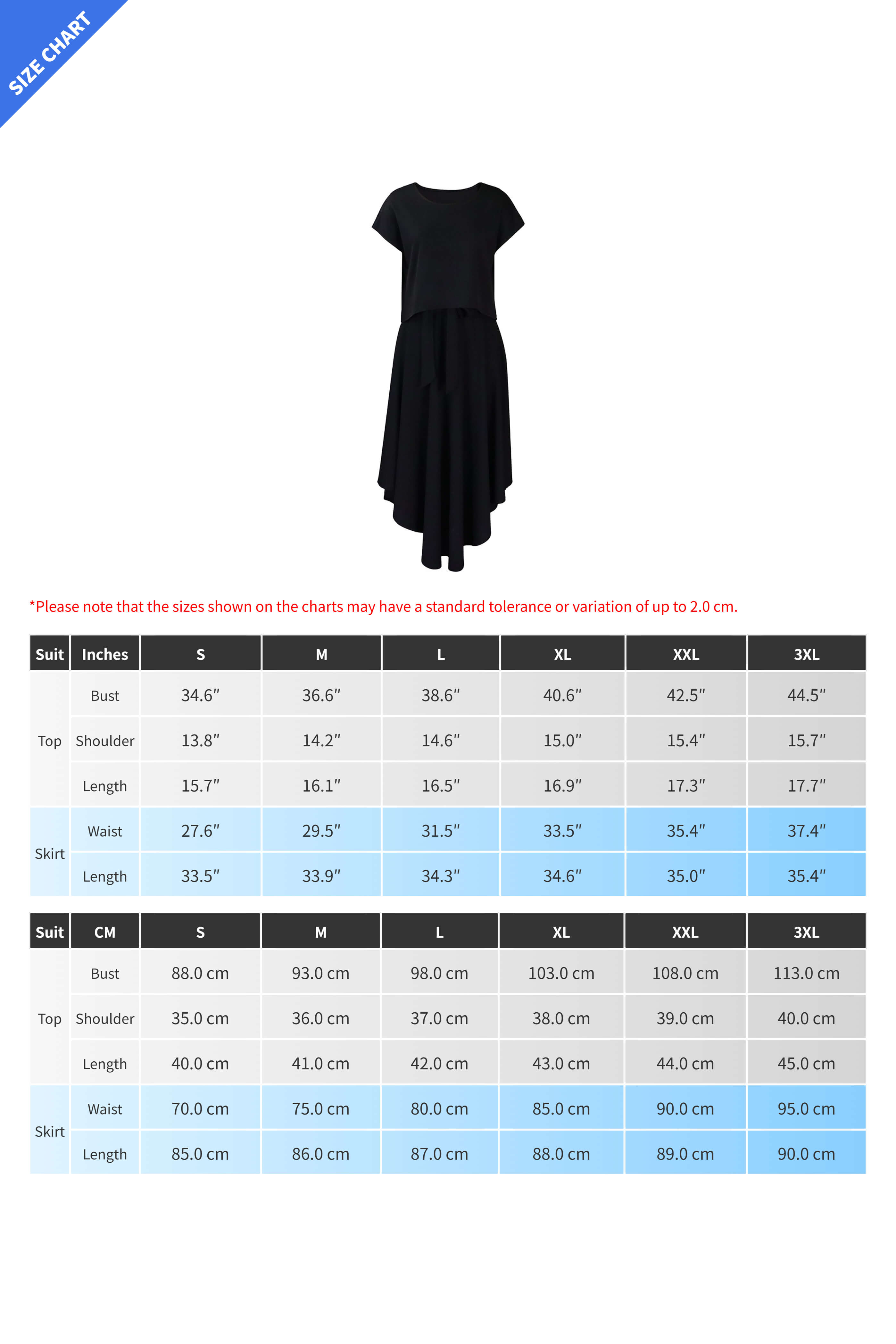 Solid Top & A-Line Midi Skirt Lavish Daily