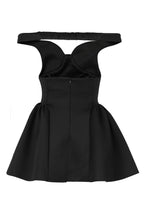 Off Shoulder V Neck Mini Dress Lavish Daily