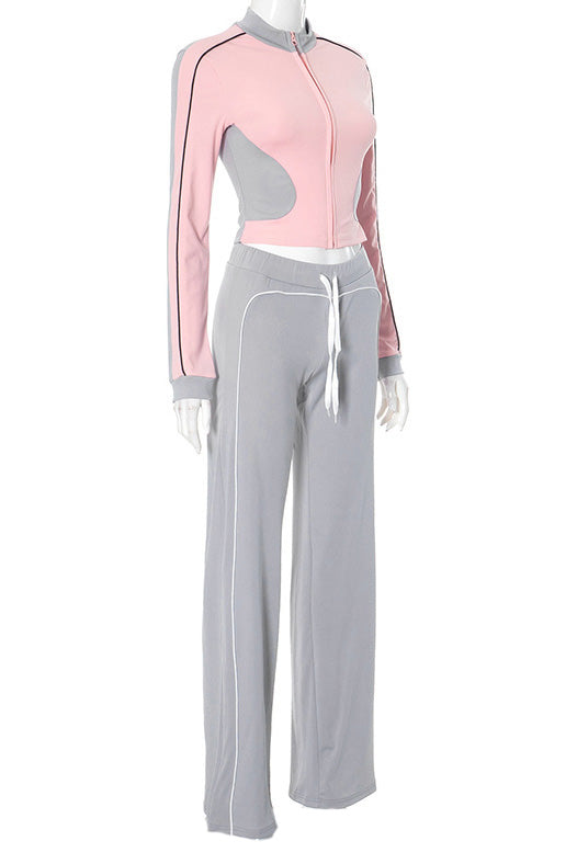 Stand Collar Slim Fit Sport Shorts Set Lavish Daily