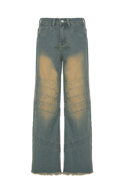 Vintage Distressed Denim Straight Jeans Lavish Daily