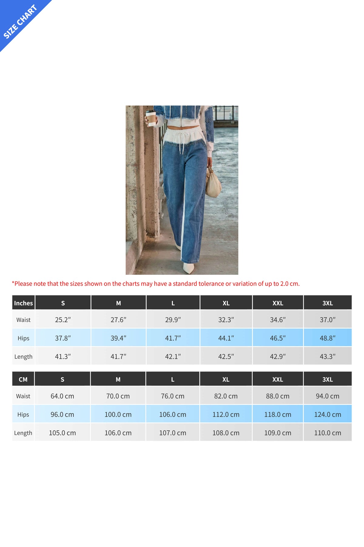 Denim Spliced Studded Wide Leg Joggers Lavish Daily