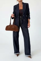 Single-Breasted Denim Blazer & Jeans Set Lavish Daily