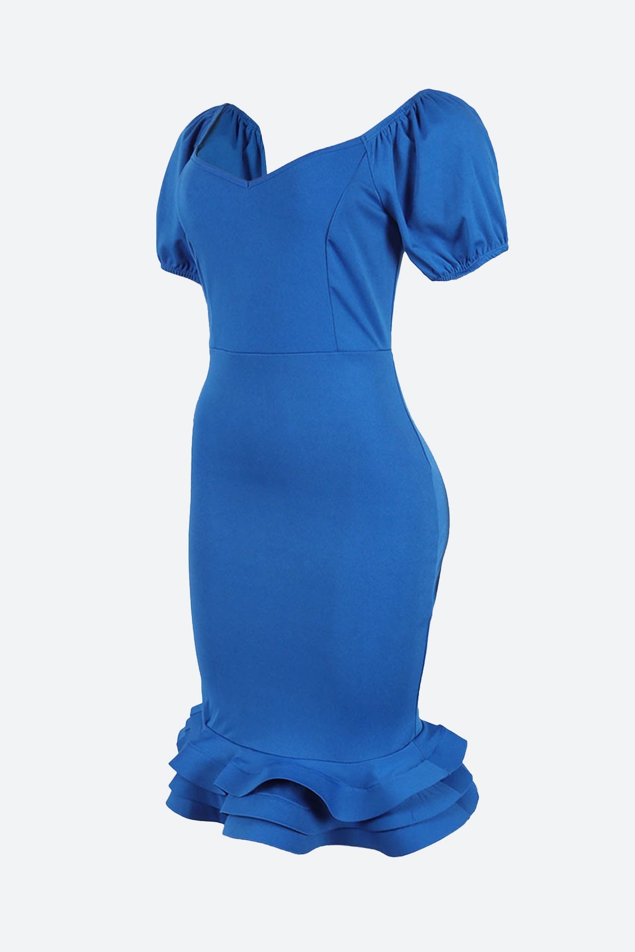 Elegant Ruffle Hem V Neck Wrapped Skirt Dress Lavish Daily