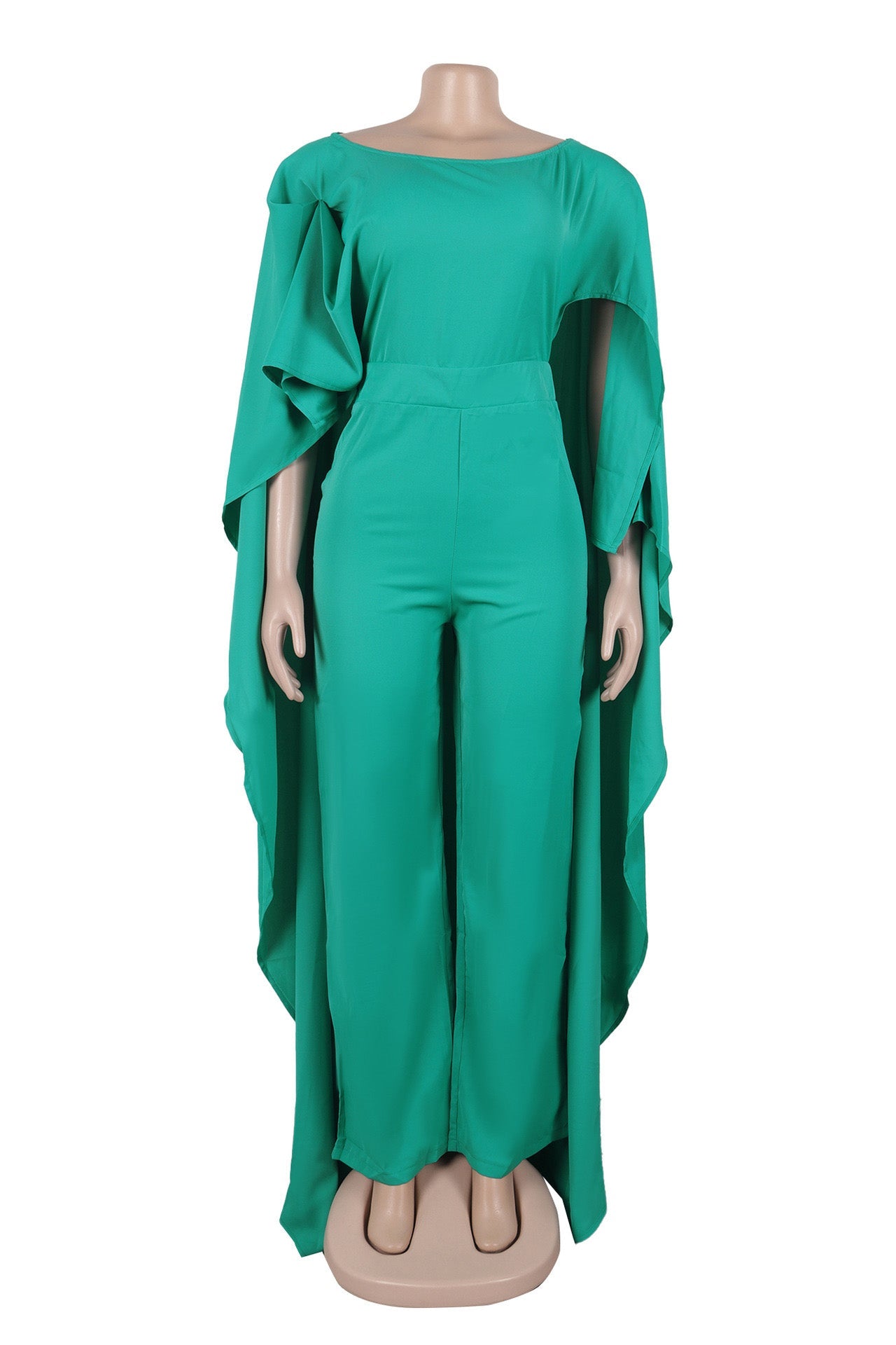 One-Shoulder Cape Palazzo Jumpsuit Lavish Daily