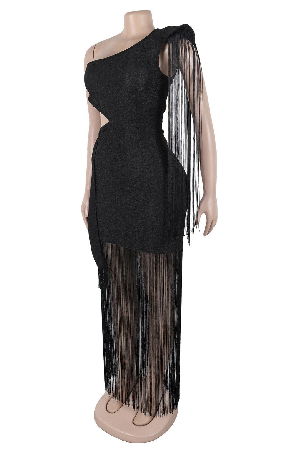 One Shoulder Fringe Dress Lavish Daily