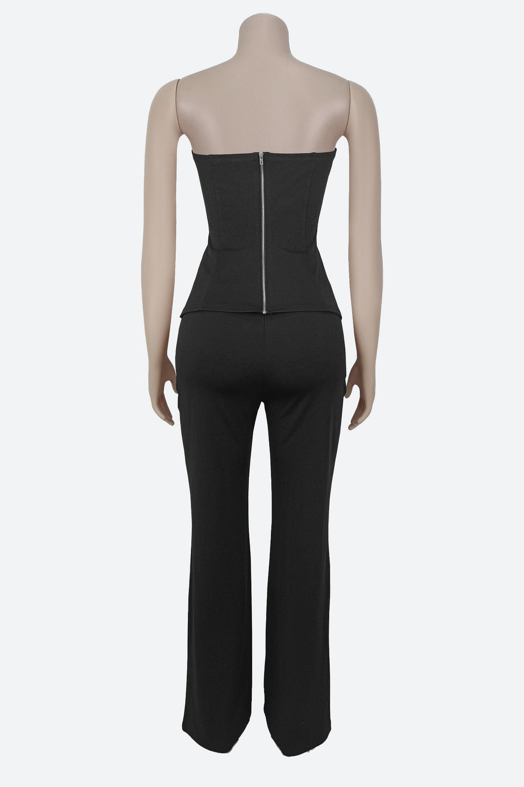 Strapless Gold Button Top & Fitted Pants Set Lavish Daily