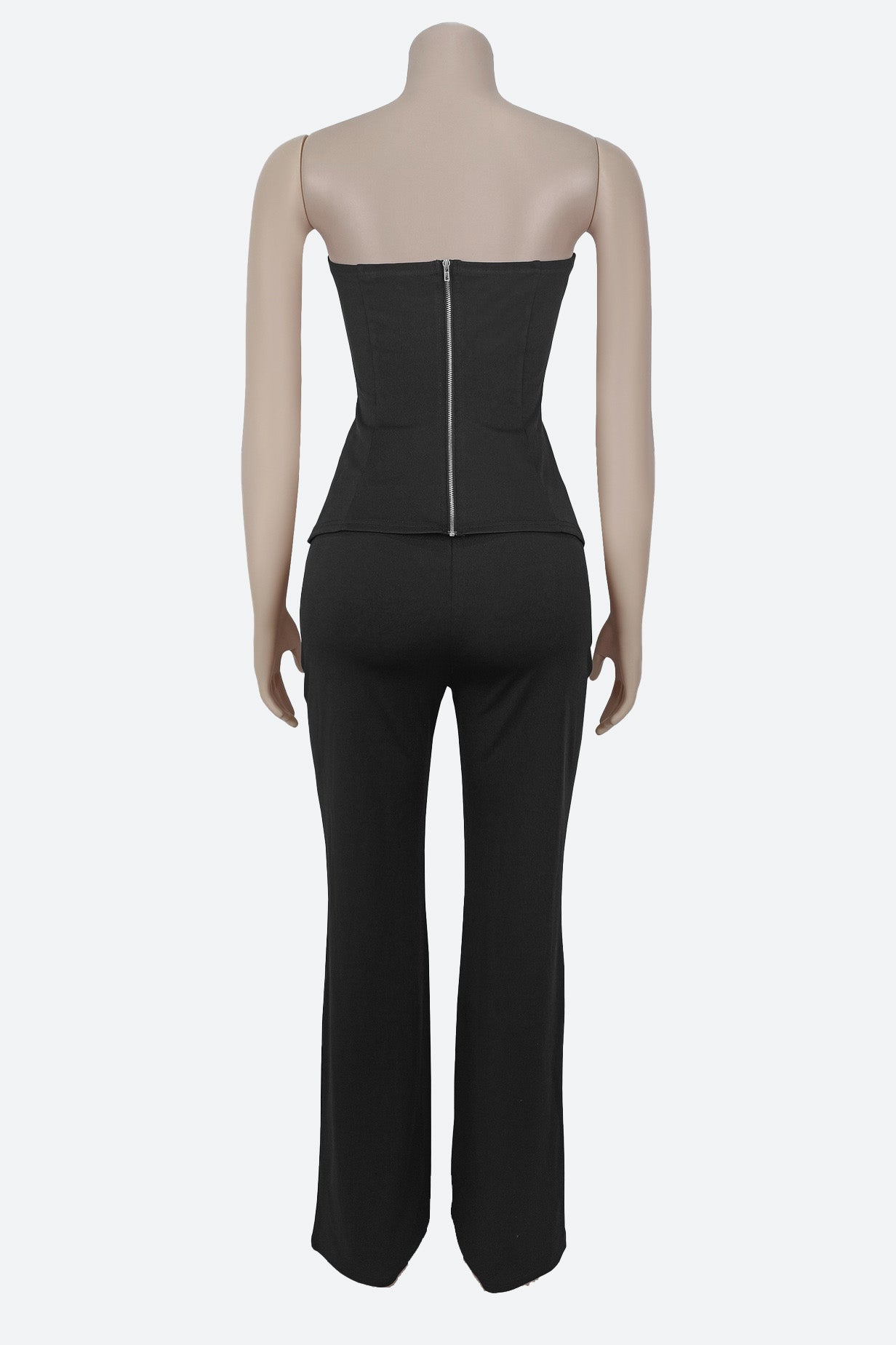 Strapless Gold Button Top & Fitted Pants Set Lavish Daily