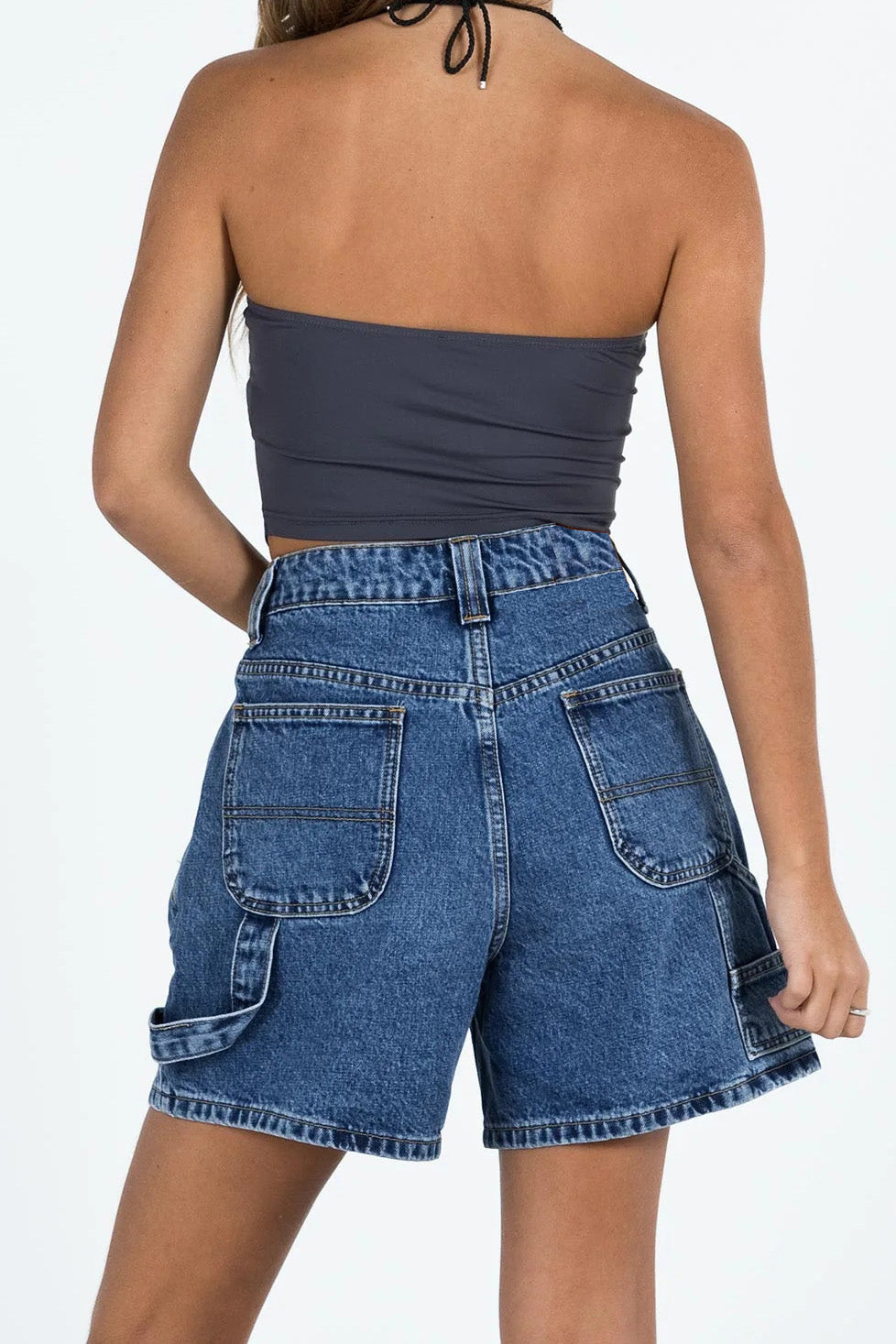 High-Waisted Relaxed Utility Denim Shorts Lavish Daily