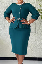 Fitted Ruffle Hem High Waist Bodycon Dress Lavish Daily