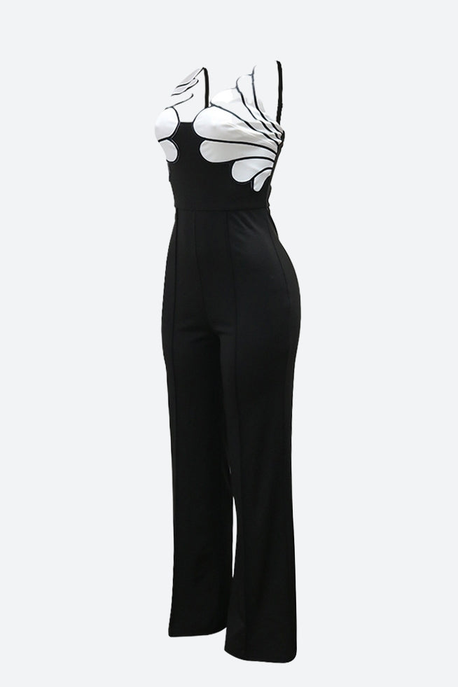 Folded Shell Sway V-Neck Wide Leg Jumpsuit Lavish Daily