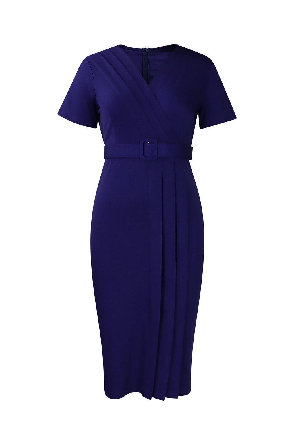 V-neck Short Sleeve High Waist Slim Dress Lavish Daily