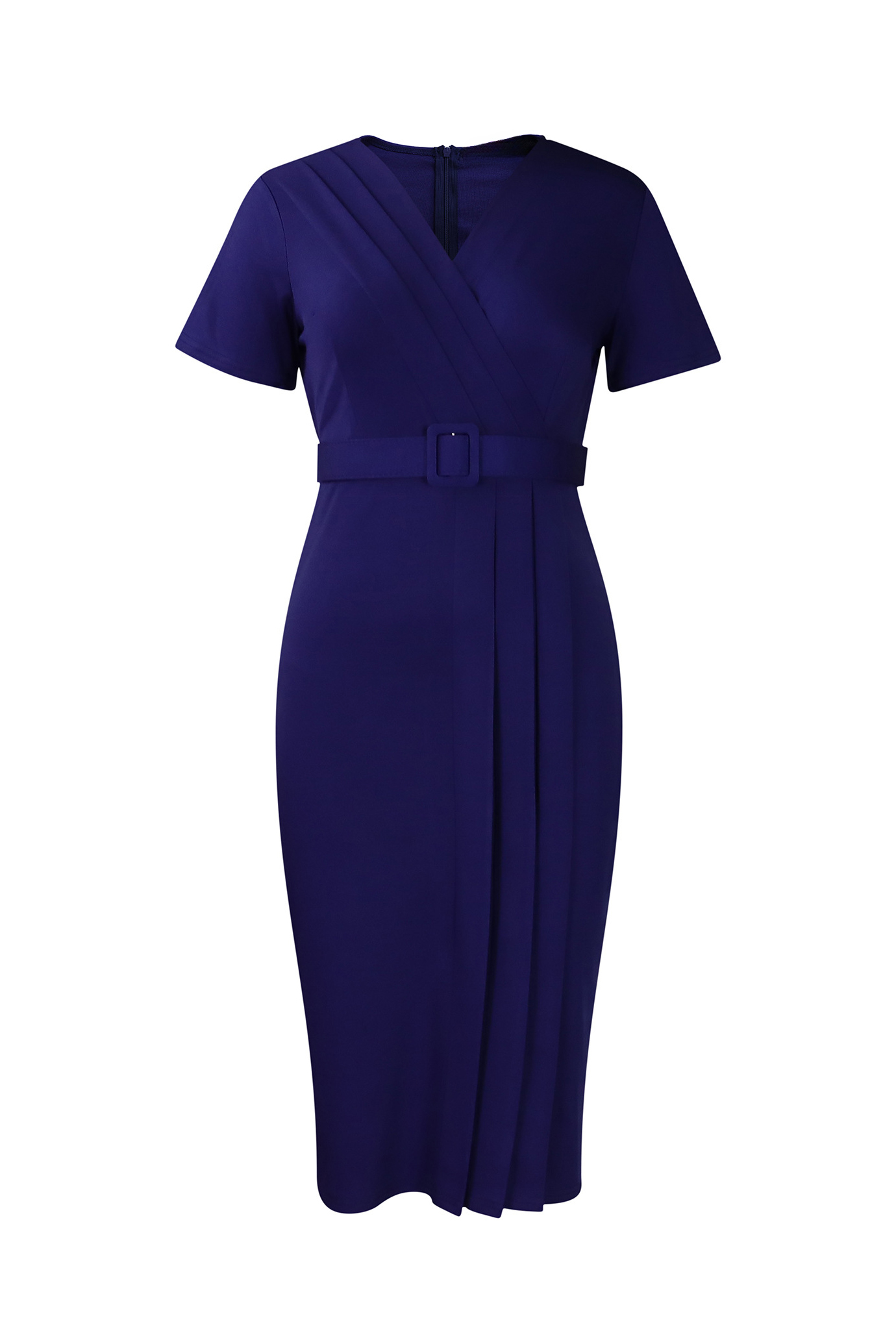 V-neck Short Sleeve High Waist Slim Dress Lavish Daily