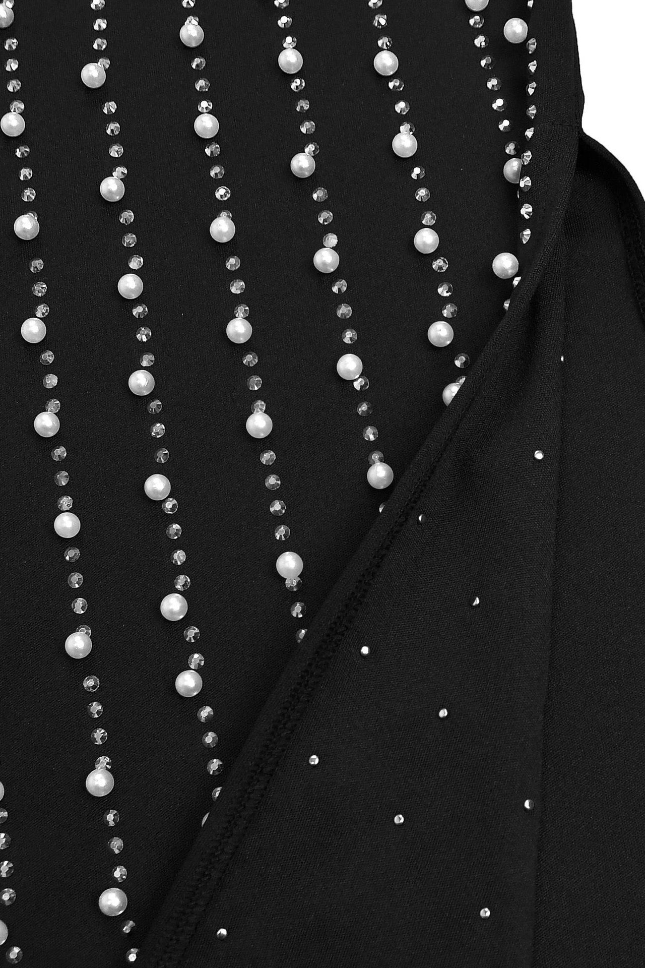 Elegant Long-Sleeve Strapless Rhinestone Dress Lavish Daily