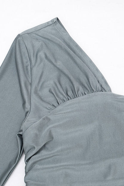 Asymmetric Ruched Top & Leggings Set Lavish Daily