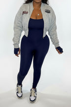 Fleece Lined Embroidered Zip Baseball Jacket Lavish Daily