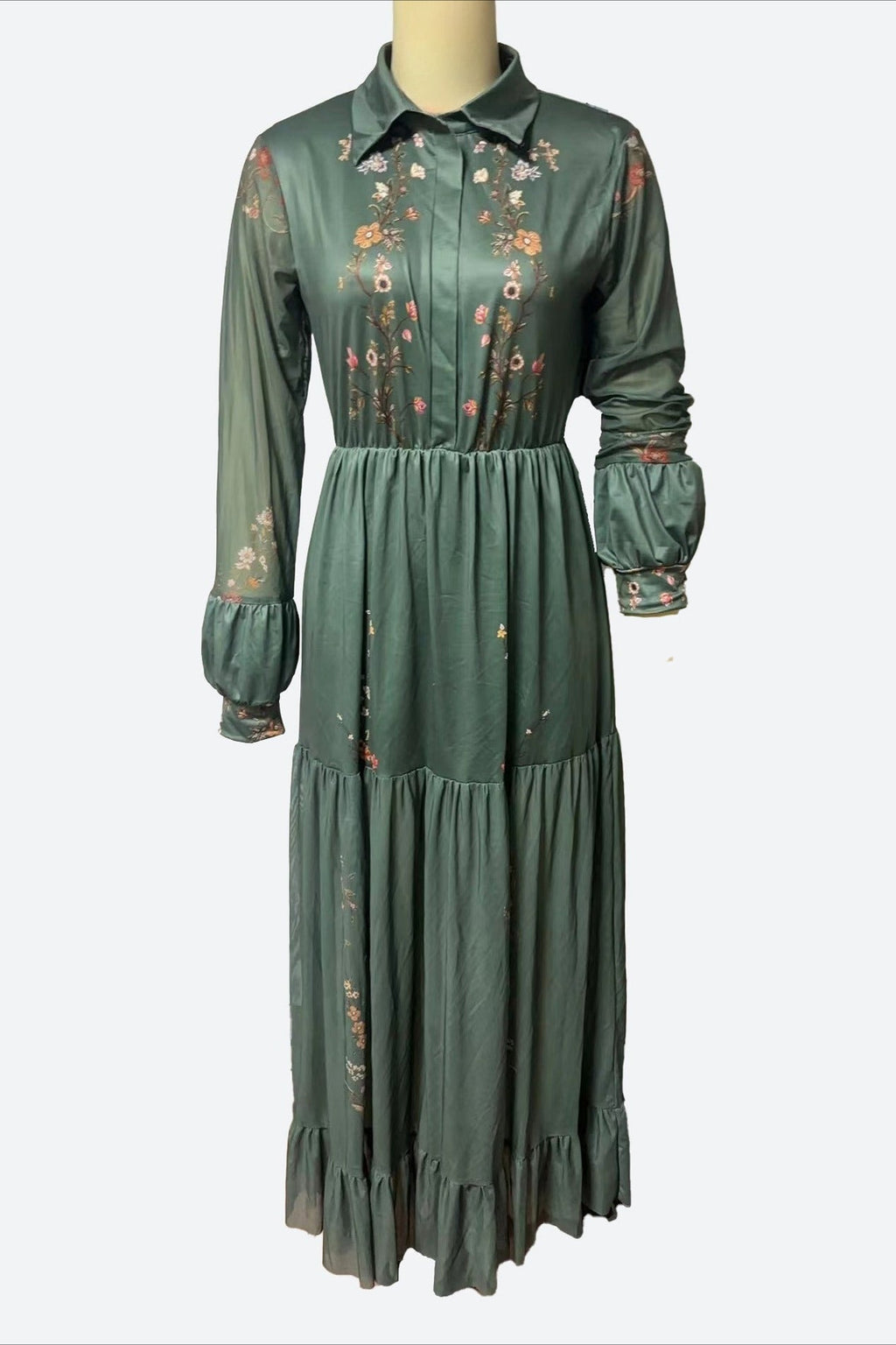 Long Sleeve Printed Maxi Dress Lavish Daily