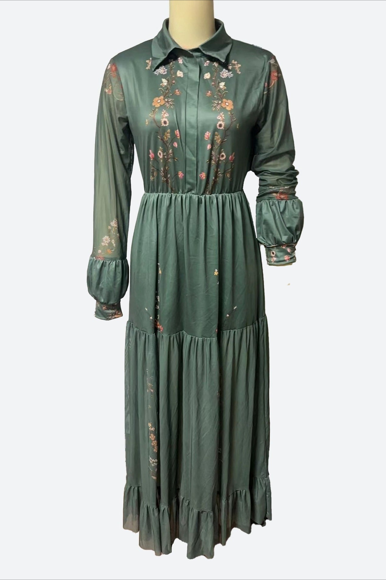 Long Sleeve Printed Maxi Dress Lavish Daily