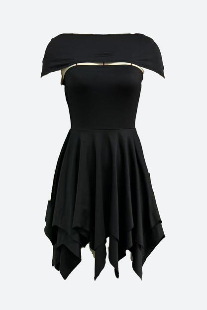 Elegant Asymmetrical Strapless Ruched Layered Dress Lavish Daily