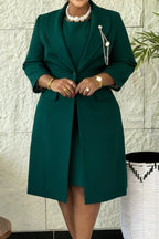 Solid Topper Jacket & Shift Dress Suit Lavish Daily