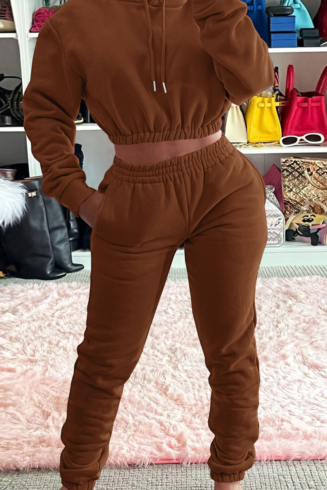 Hooded Pocket Tracksuit Set Lavish Daily