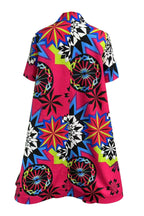 Floral V-Neck Short Sleeve Zip Dress Lavish Daily