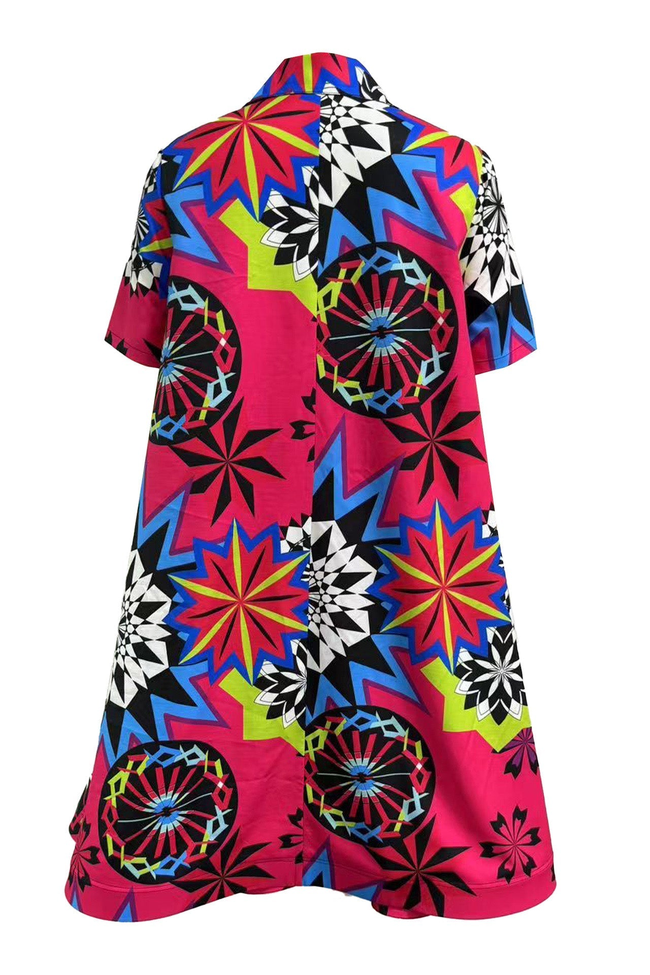 Floral V-Neck Short Sleeve Zip Dress Lavish Daily