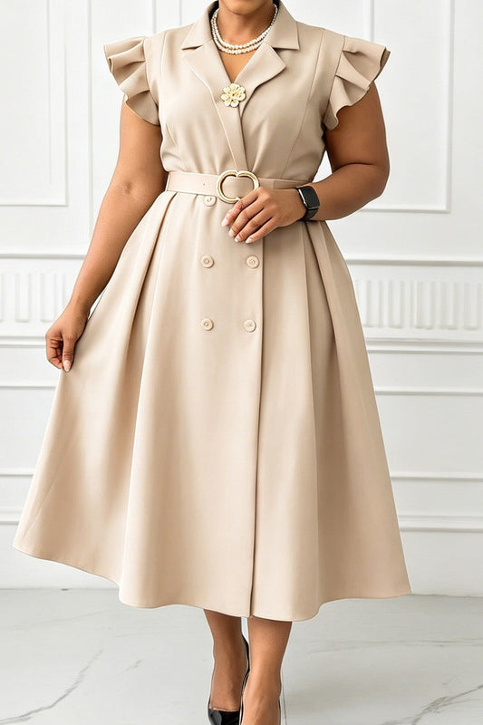 Elegant Ruffle Peplum Bodice Pencil Dress Lavish Daily