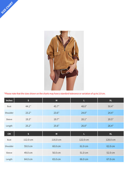 Half Zip Denim Hoodie Pullover Jacket Lavish Daily