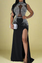 Rhinestone Maxi Dress Lavish Daily