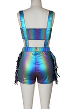 Fringed Crop Top And Shorts Set Lavish Daily