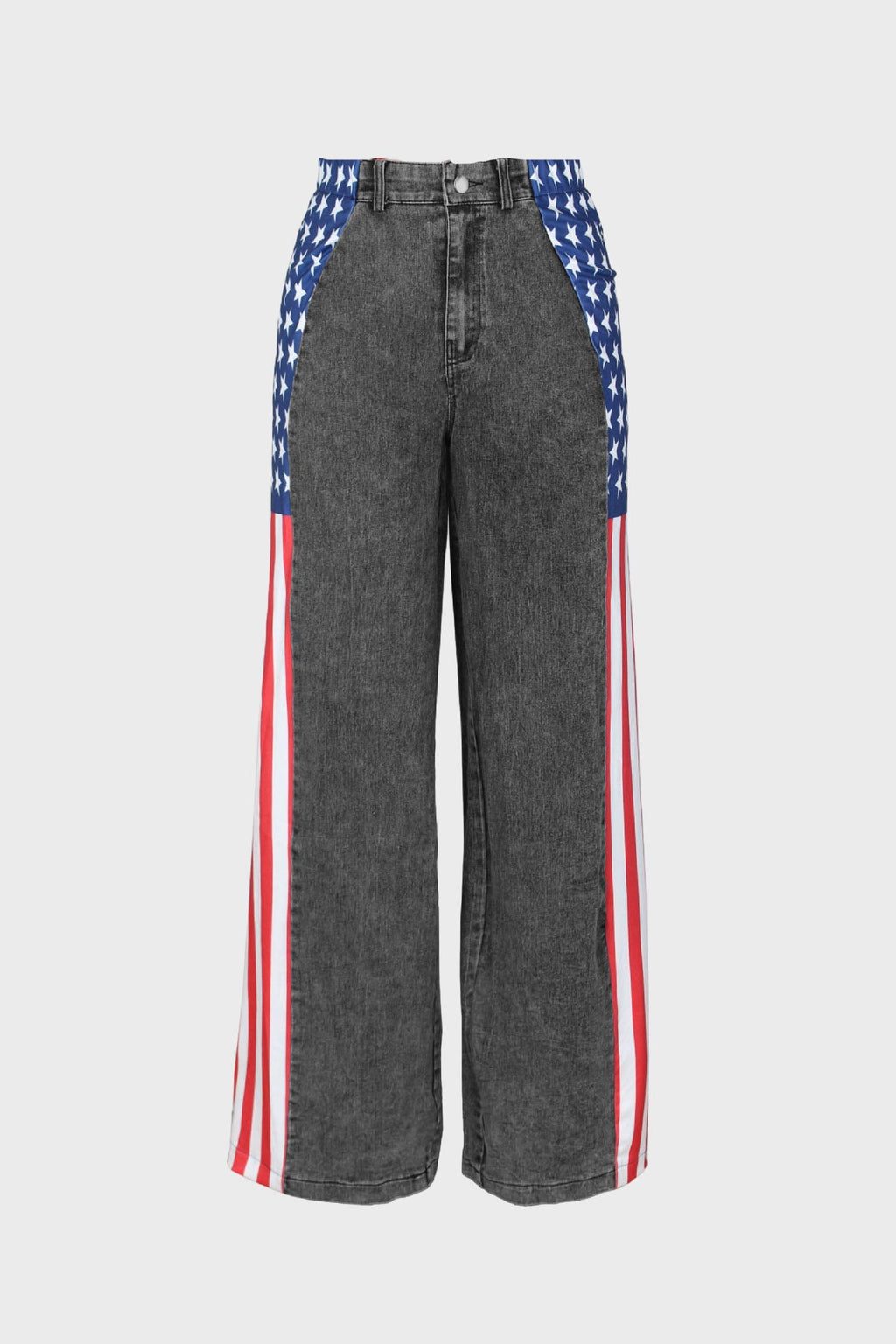 American Flag Print Light Wash Jeans Lavish Daily