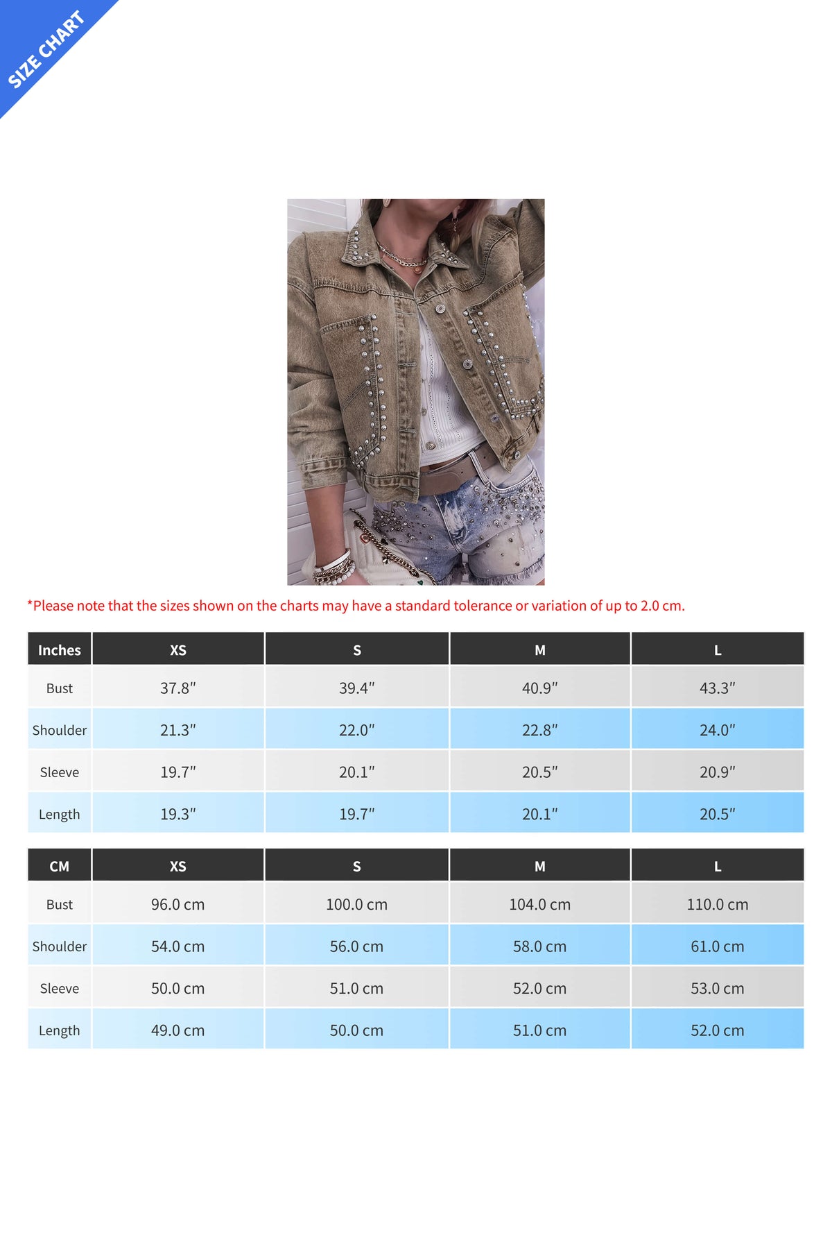 Rivet Studded Pocketed Denim Jacket Lavish Daily