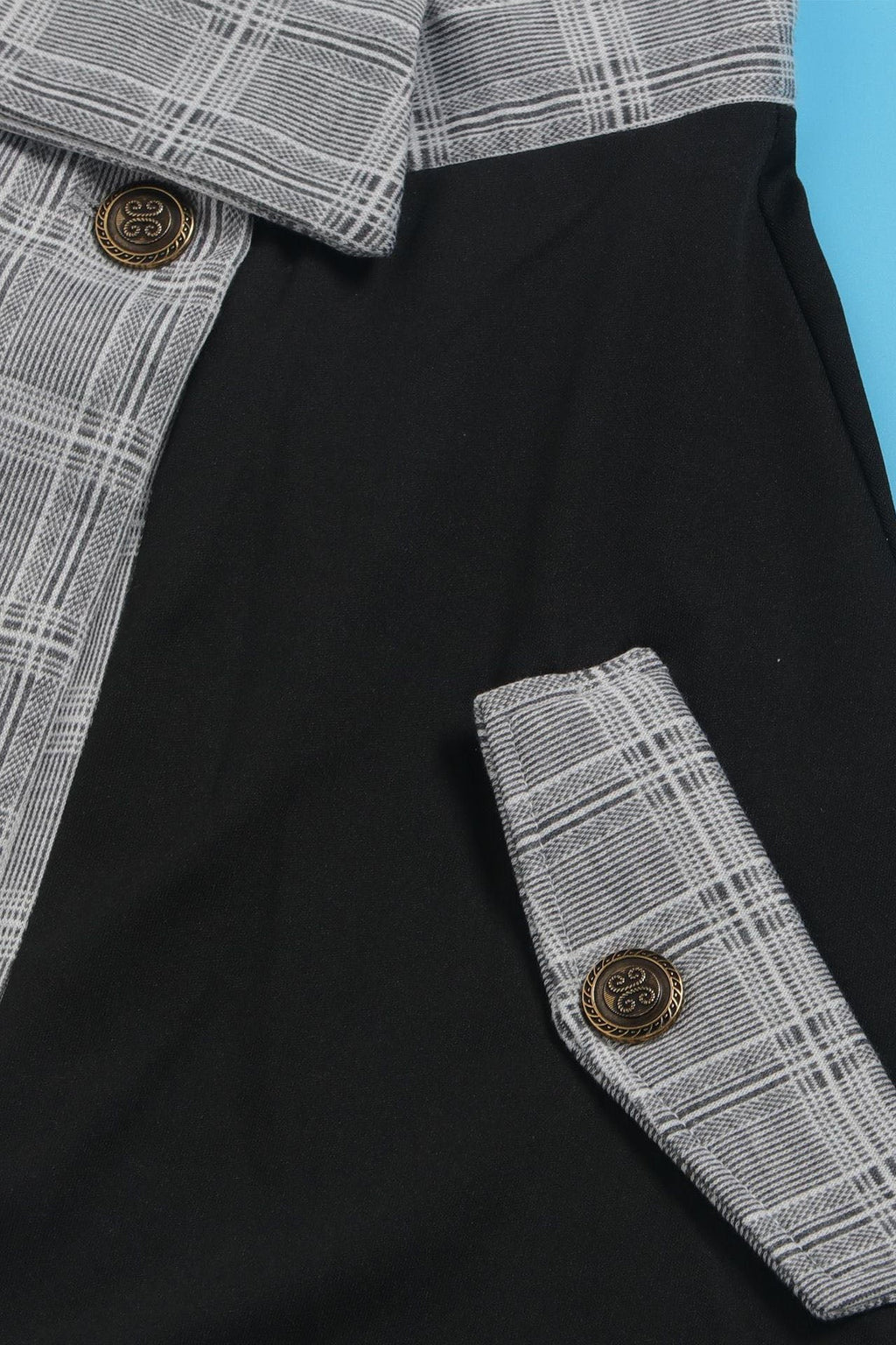 Mock-Neck Tee & Plaid Combo Skirt Set Lavish Daily