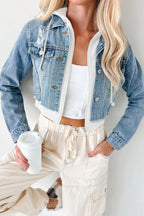 Cropped Layered Denim Jacket Lavish Daily