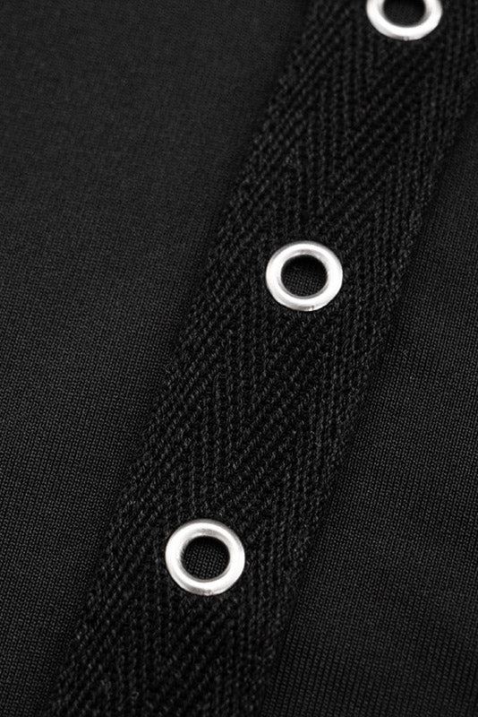 Grommet-Detail Long-Sleeve Mini Dress Lavish Daily