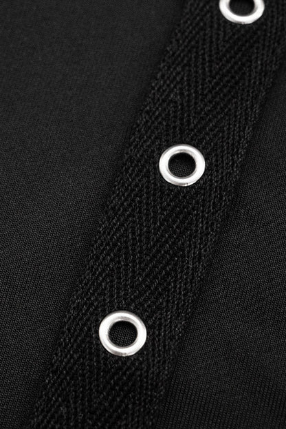 Grommet-Detail Long-Sleeve Mini Dress Lavish Daily