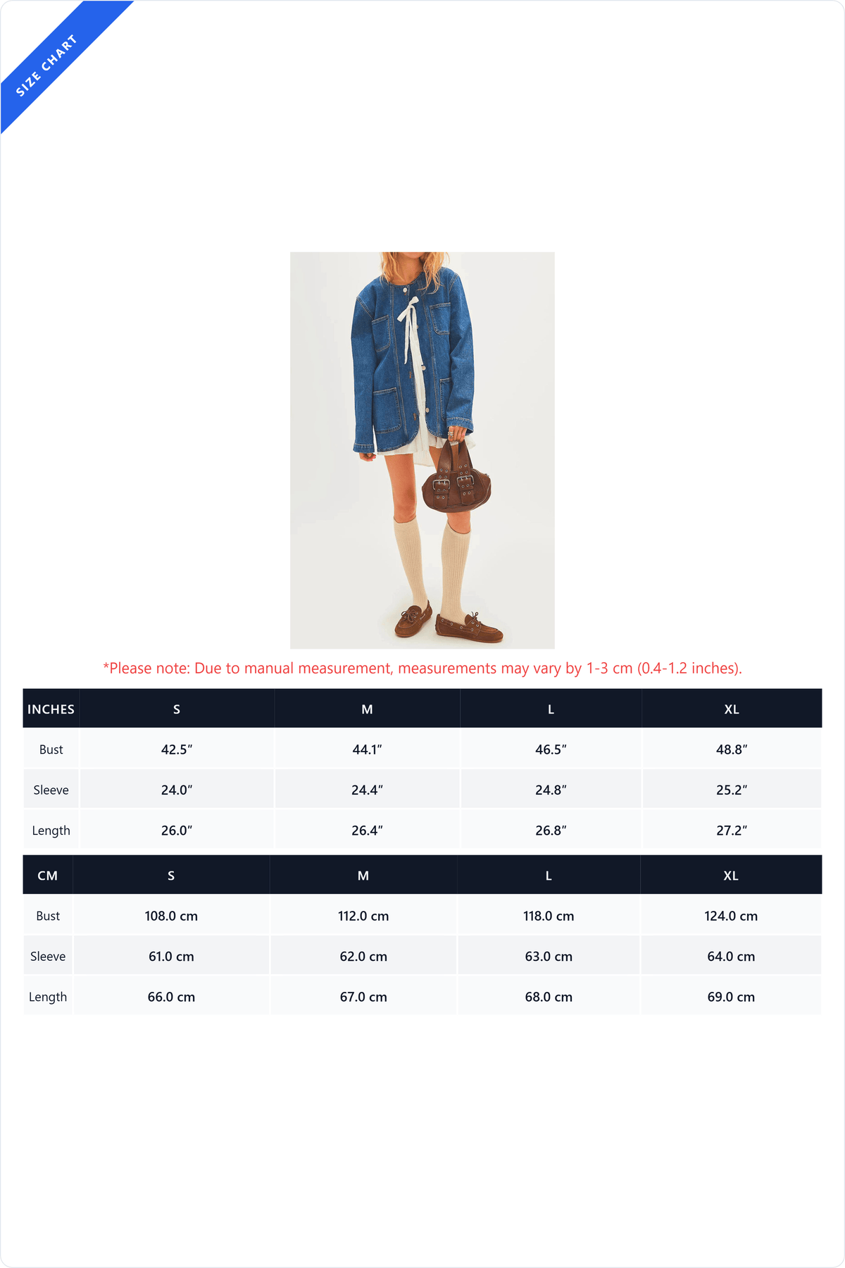 Collarless Button-Front Denim Jacket Lavish Daily