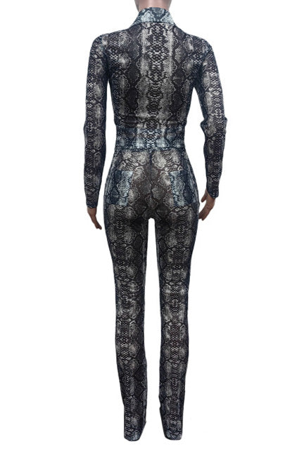 Slim Fit Printed Stretch Pants Set Lavish Daily