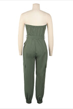 Strapless Utility Jumpsuit with Pockets Lavish Daily