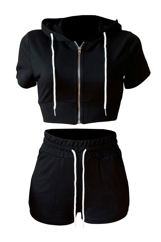 Crop Top Hoodie Short Set Lavish Daily