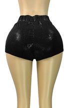 Stretch Faux Leather Bodycon Shorts Lavish Daily