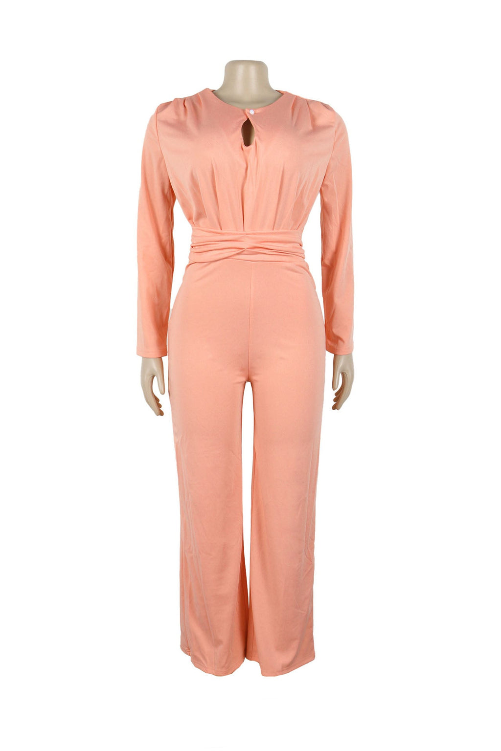 Elegant Solid Color Hollow Out O Neck Jumpsuits Lavish Daily