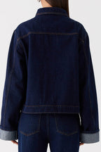 Collared Comfortable Casual Denim Jacket Lavish Daily