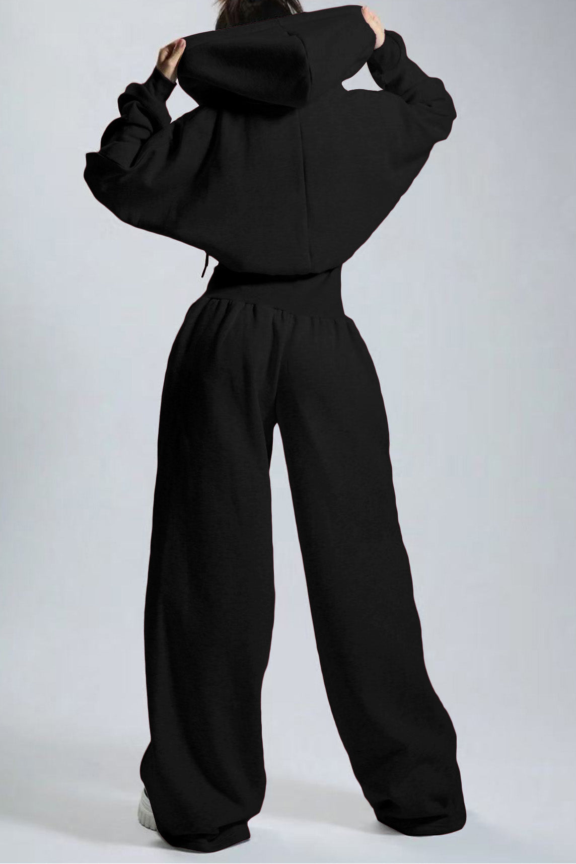 Hooded Drawstring Wide Leg Jumpsuit Lavish Daily