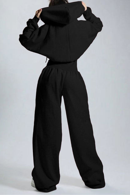 Hooded Drawstring Wide Leg Jumpsuit Lavish Daily