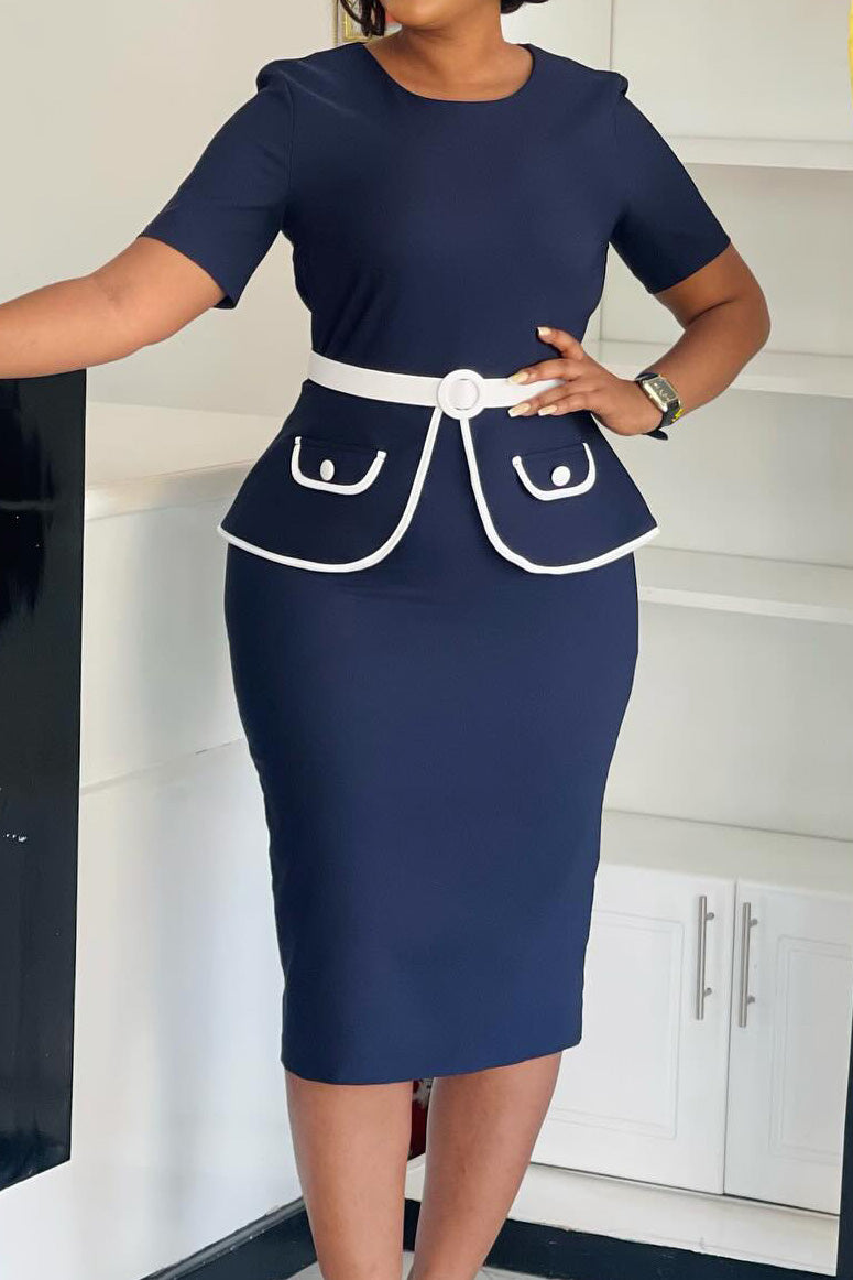 Stretch Bodycon Short-Sleeve Dress Lavish Daily