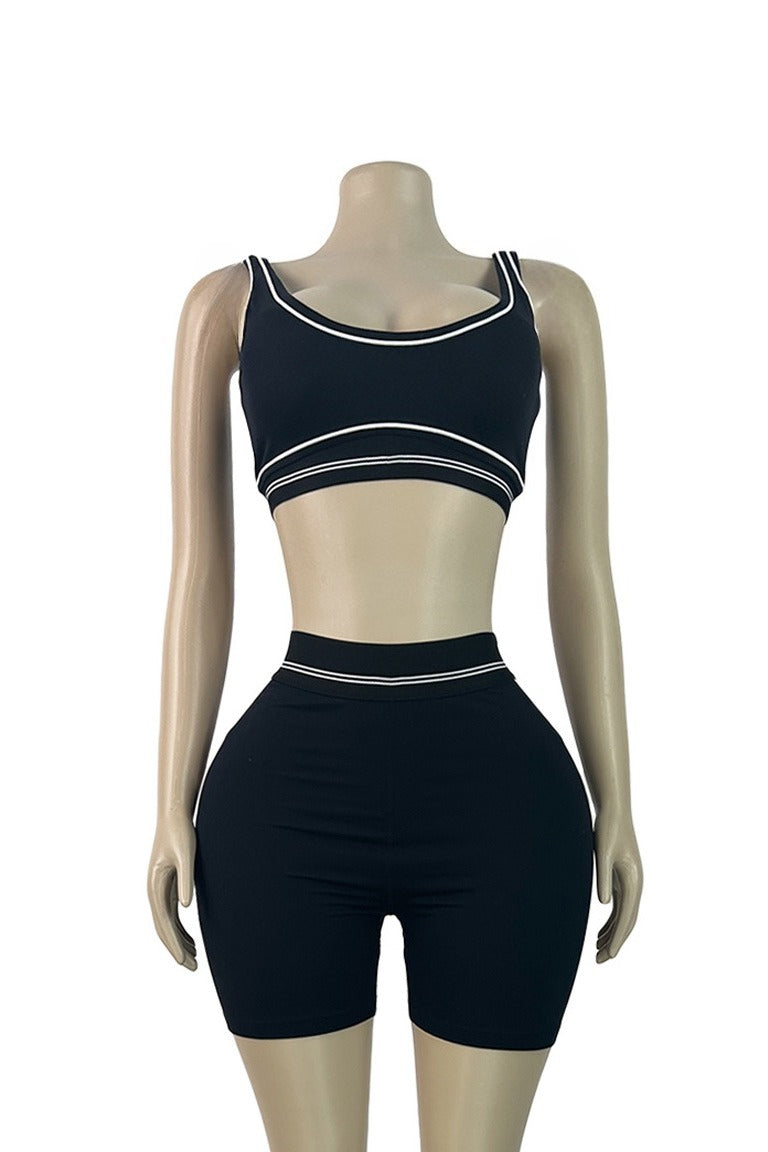 Contour Piping Biker Short Set Lavish Daily
