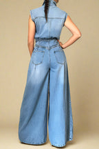Wide Leg Denim Jumpsuits Lavish Daily